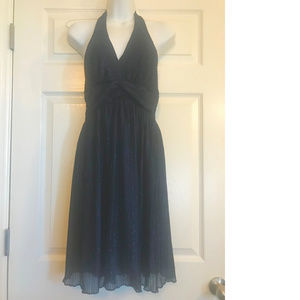 Navy Glitter Halter Party Dress